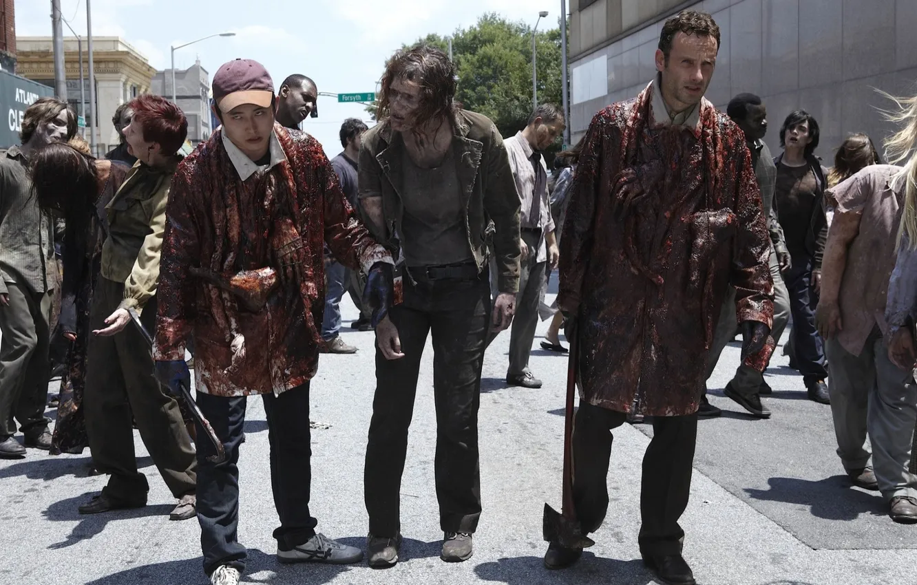Фото обои зомби, актёры, zombie, сериал, прогулка, serial, The Walking Dead, Rick Grimes