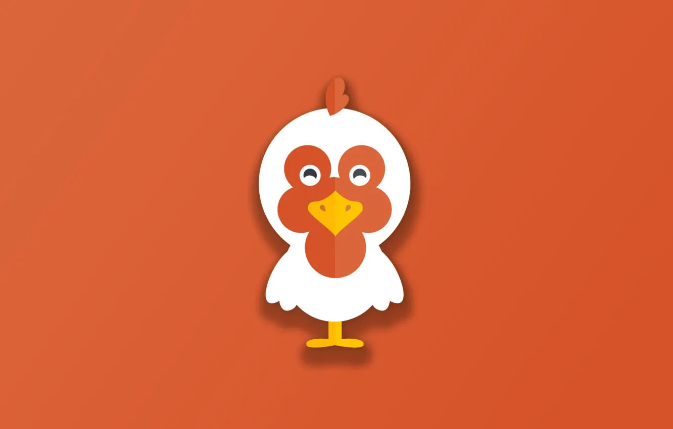 Фото обои minimalism, bird, animal, funny, digital art, artwork, cute, simple background