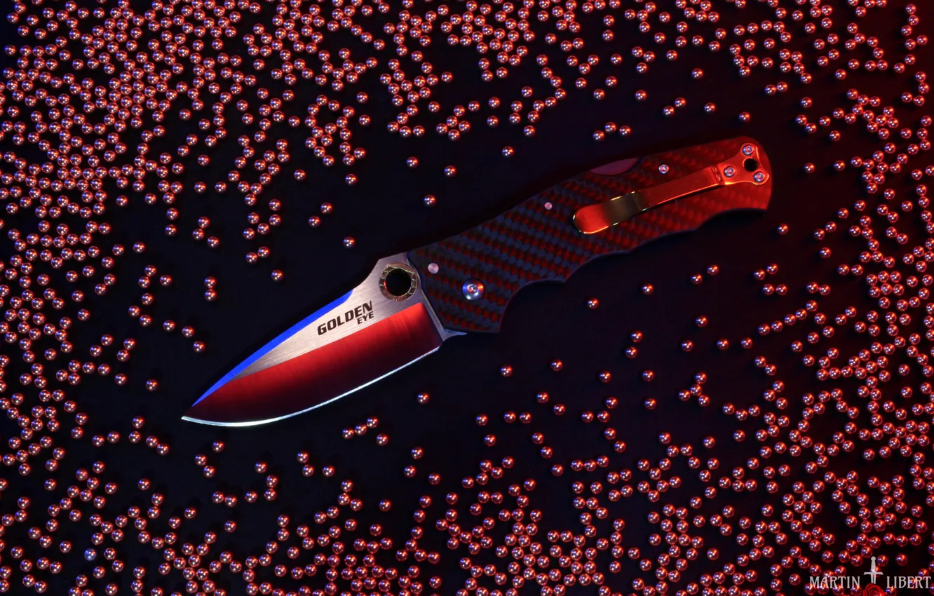 Фото обои Нож, Оружие, Холодное оружие, Складной нож, Cold Steel Golden Eye Elite, Cold Steel, Золотой глаз