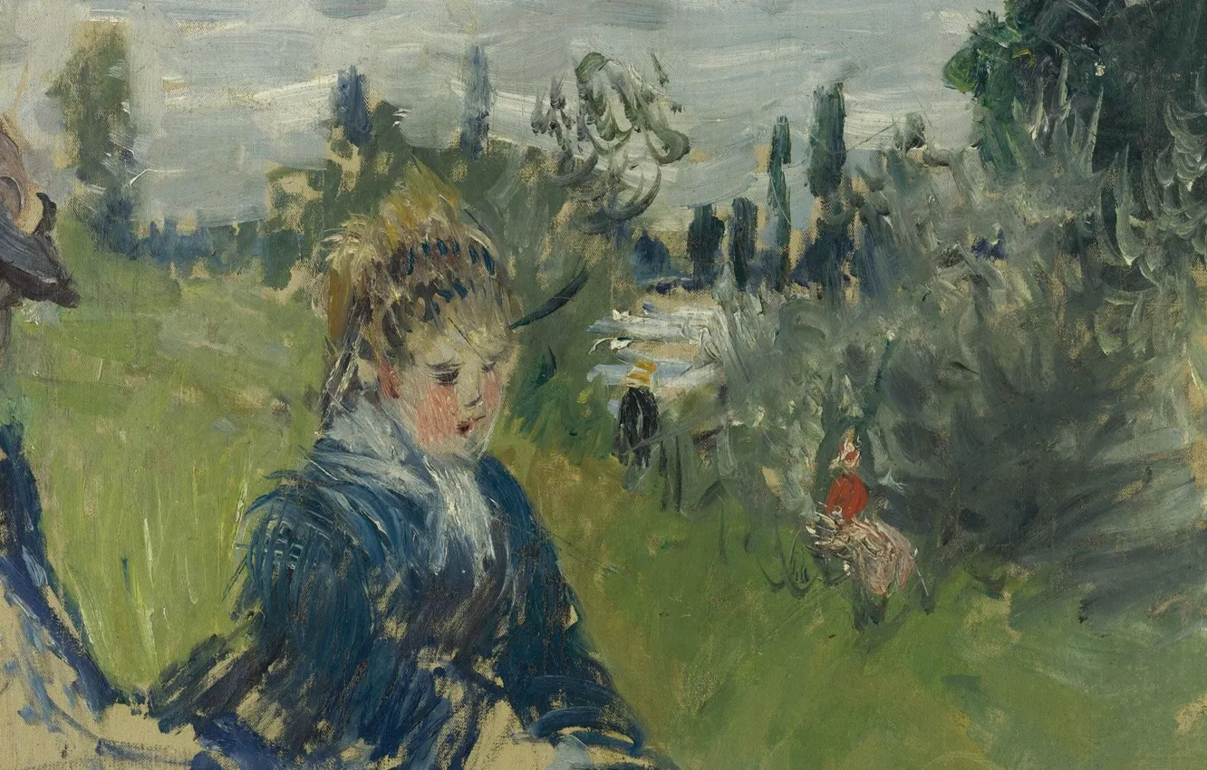 Фото обои картина, Claude Monet, Клод Моне, жанровая, На Лугу. Ветёй