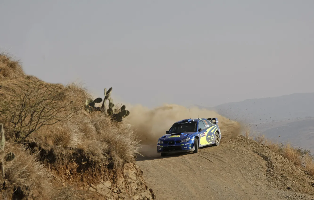 Фото обои Синий, Subaru, Impreza, Спорт, Гонка, Занос, WRC, Rally