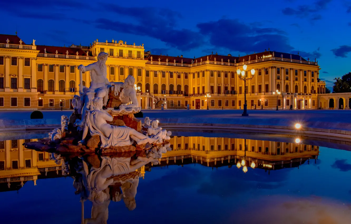 Фото обои Австрия, фонтан, Вена, Schonbrunn Palace