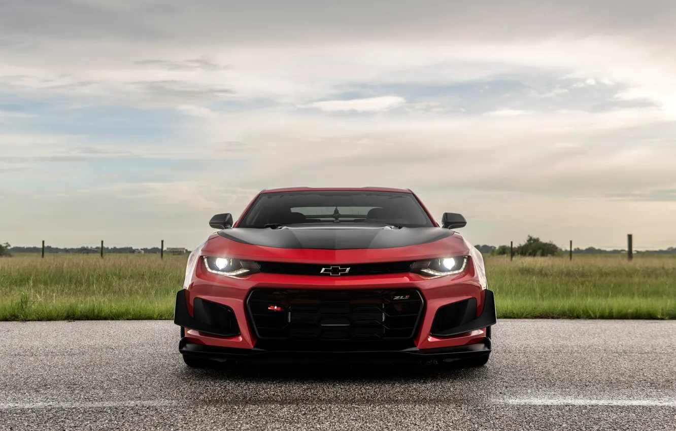 Фото обои Chevrolet, Camaro, Hennessey, front view, Hennessey Chevrolet Camaro ZL1 The Exorcist