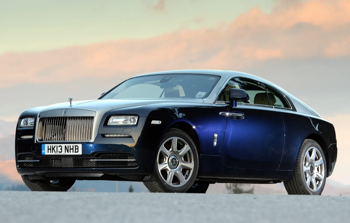Фото обои синий, Rolls Royce, Wraith