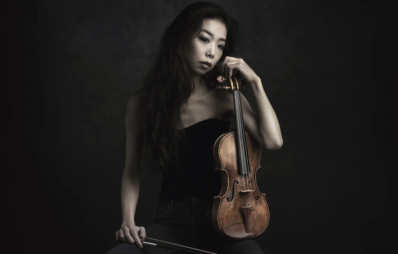 Фото обои девушка, музыка, скрипка, Sayaka Kinoshiro