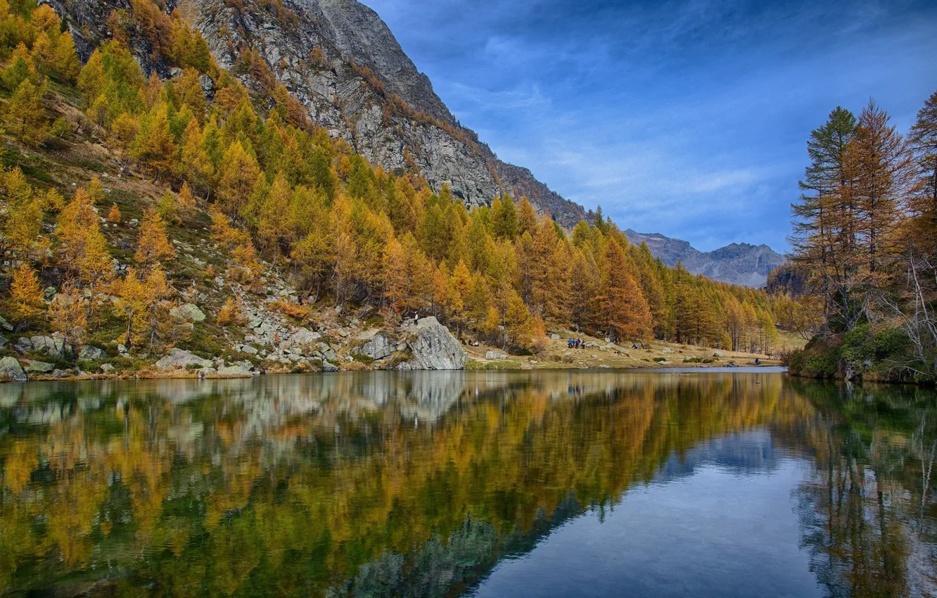 Фото обои осень, горы, природа
