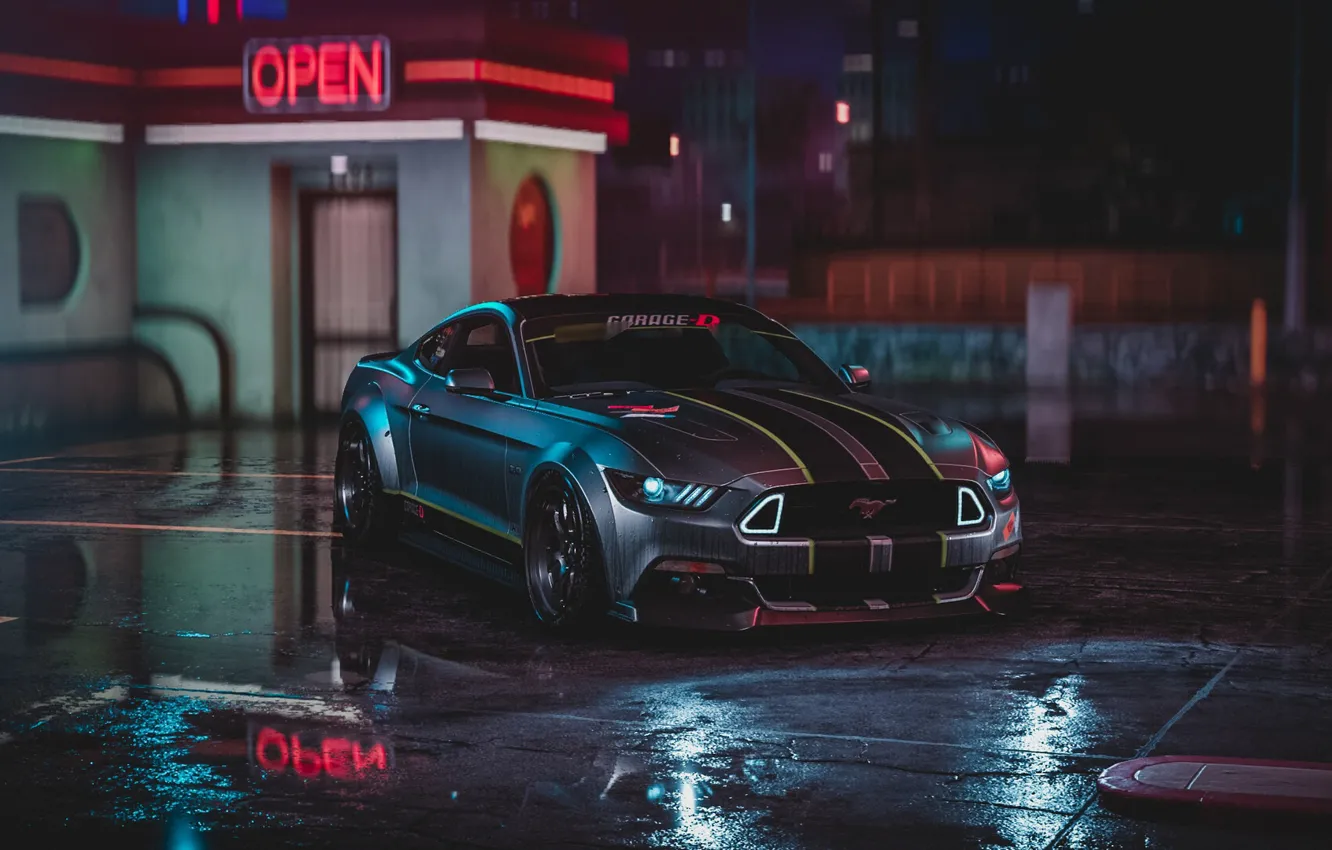 Фото обои Авто, Игра, Машина, Car, NFS, Спорткар, Ford Mustang GT, Need For Speed 2015