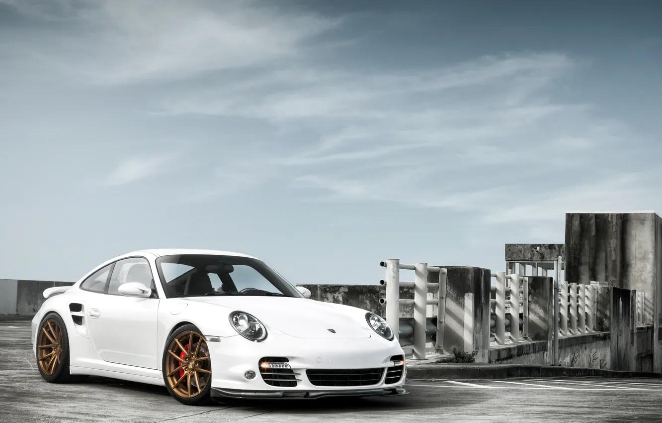 Фото обои белый, тюнинг, купе, 911, Porsche, суперкар, Порше, tuning