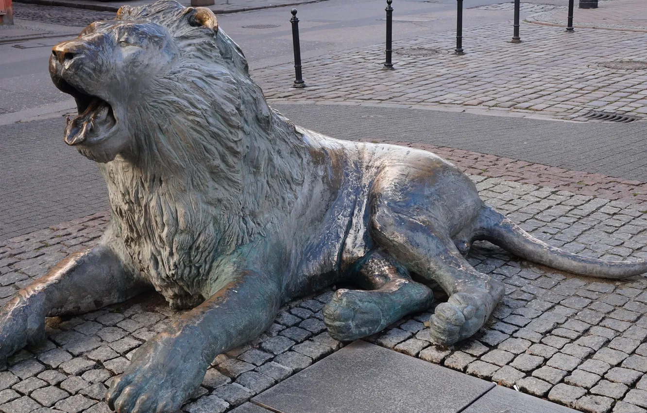 Фото обои lion, statua, monument