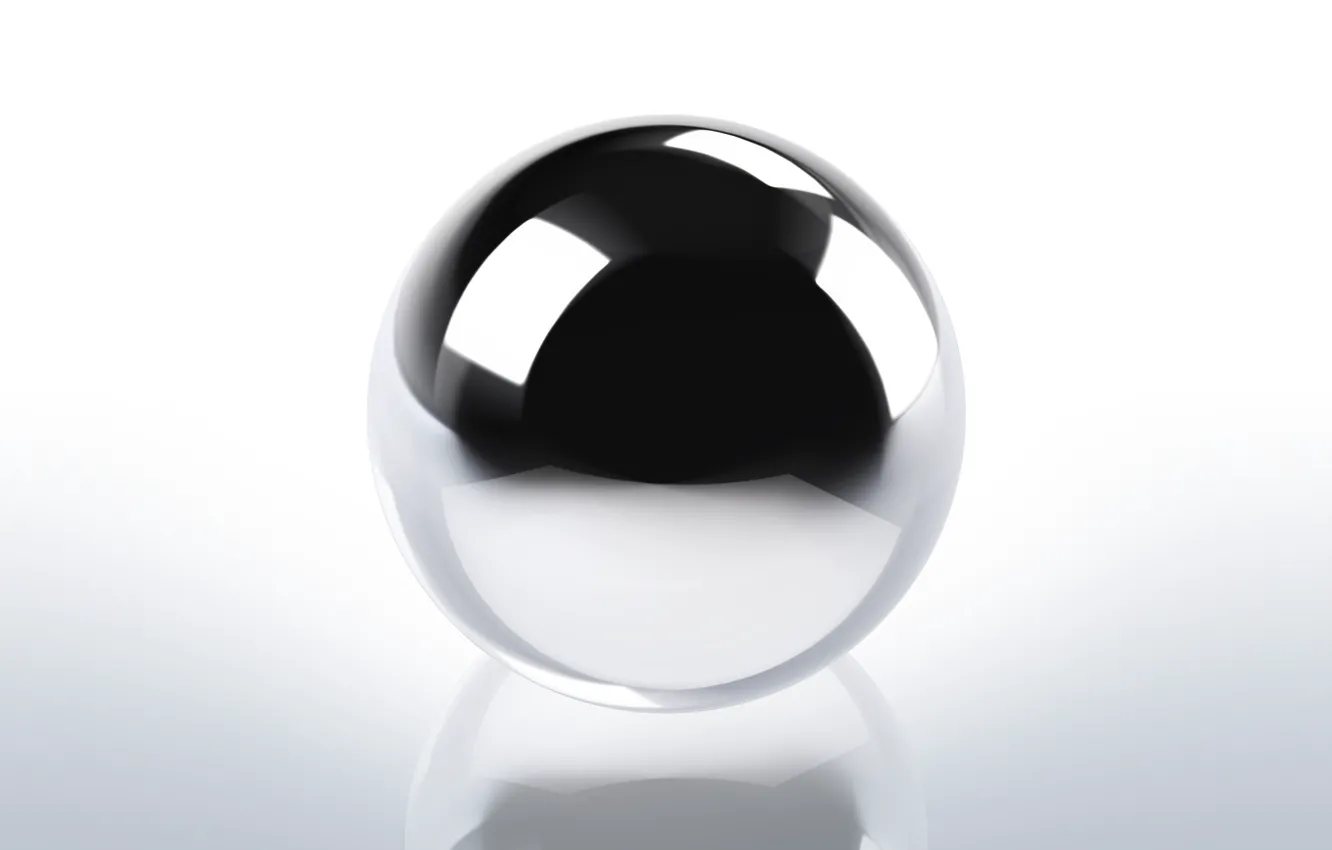 Фото обои фон, черно-белый, шар, прозрачная, сфера, хром