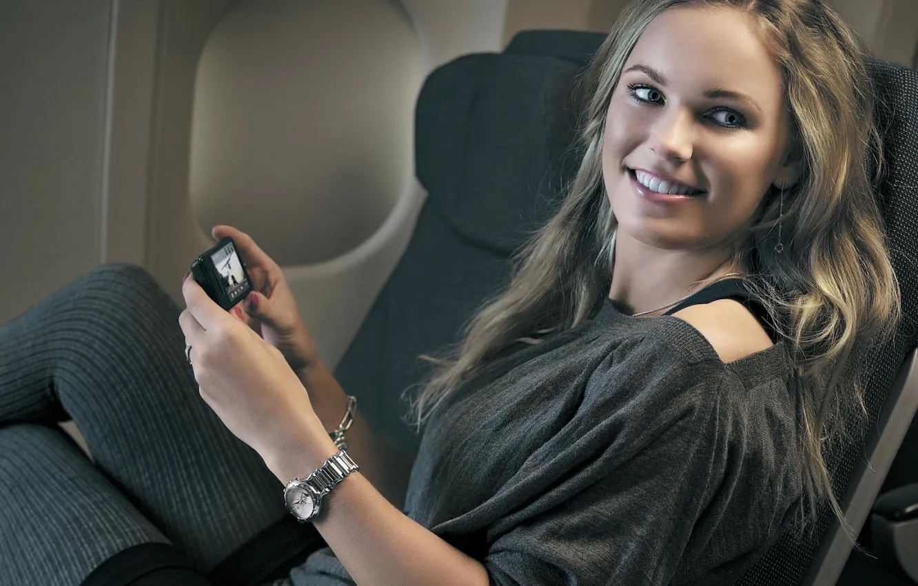 Фото обои улыбка, теннисистка, Caroline Wozniacki