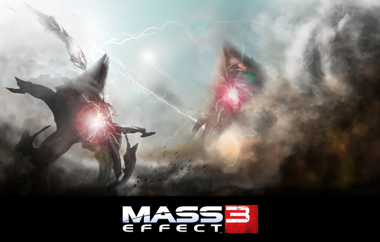 Фото обои атака, игра, жнецы, Mass Effect 3