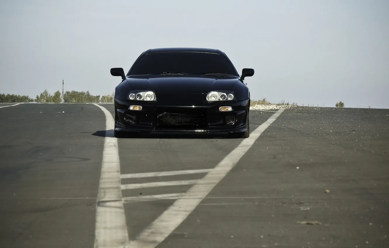 Фото обои чёрная, Supra, JDM