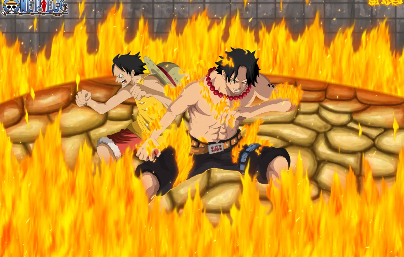 Фото обои огонь, пламя, пираты, парни, One Piece, Ван Пис