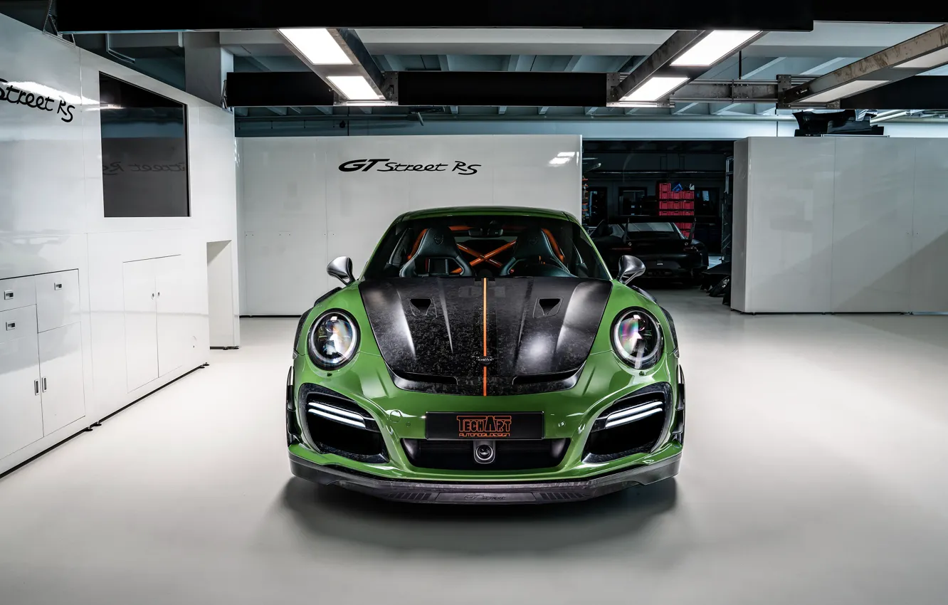 Фото обои 911, Porsche, вид спереди, Turbo S, TechArt, 2019, GT Street RS