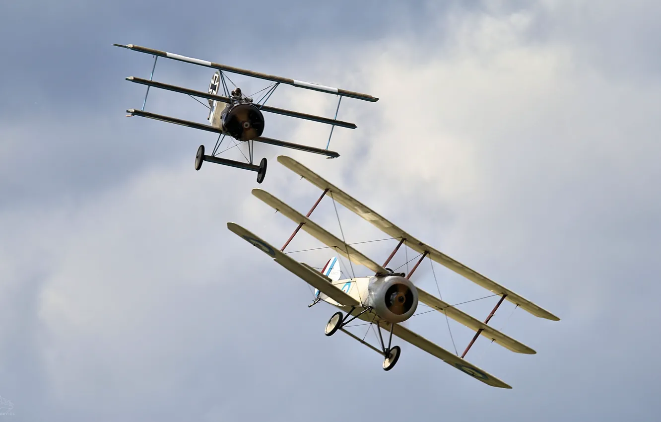 Фото обои небо, авиация, войны, самолеты, истребители, Первой мировой