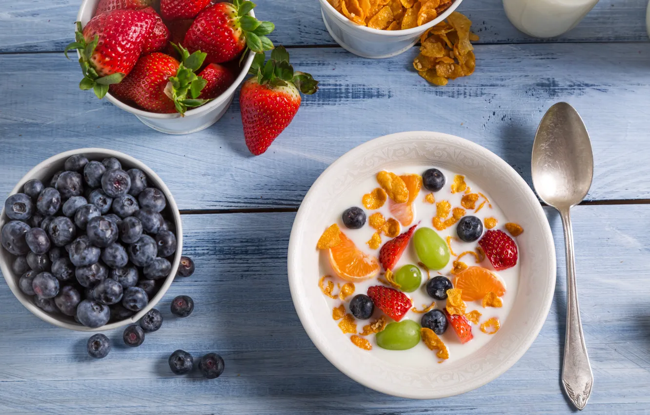 Фото обои завтрак, berry, fruit, фруктовый, Breakfast, ягодный, Вкусный десерт, Delicious dessert