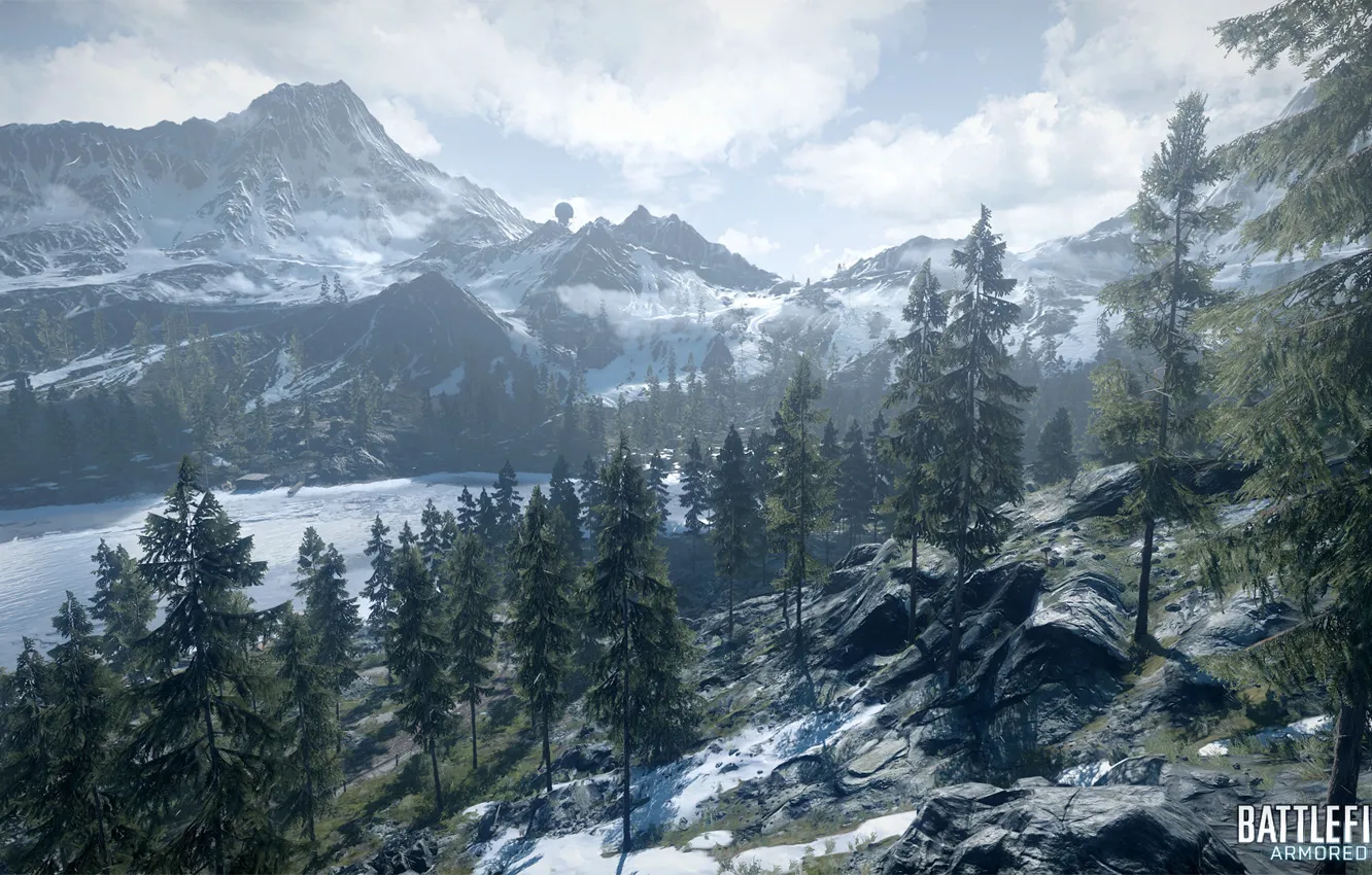 Фото обои горы, игра, Battlefield 3, Armored Kill