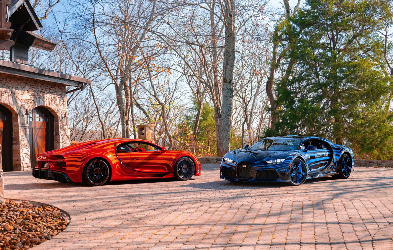 Фото обои Bugatti, red, blue, Chiron, Bugatti Chiron Super Sport Coup de Foudre, Bugatti Chiron Super Sport …