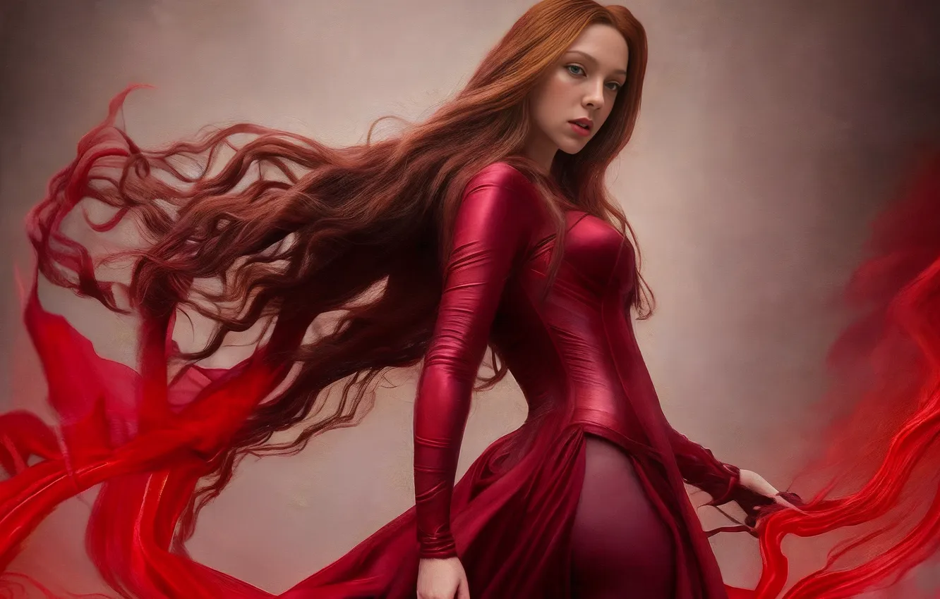 Фото обои fantasy, Scarlet Witch, AI art