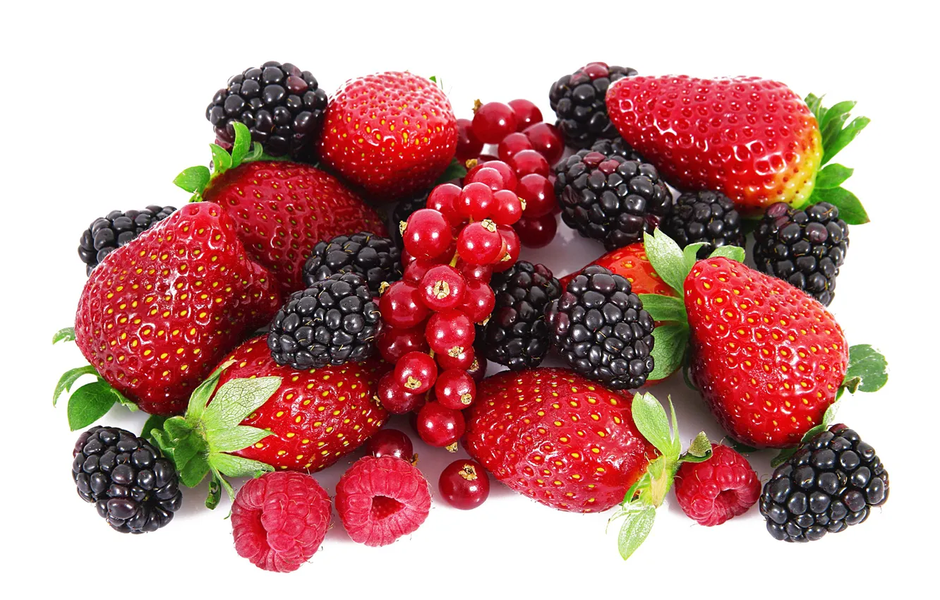 Фото обои ягоды, клубника, смородина, ежевика