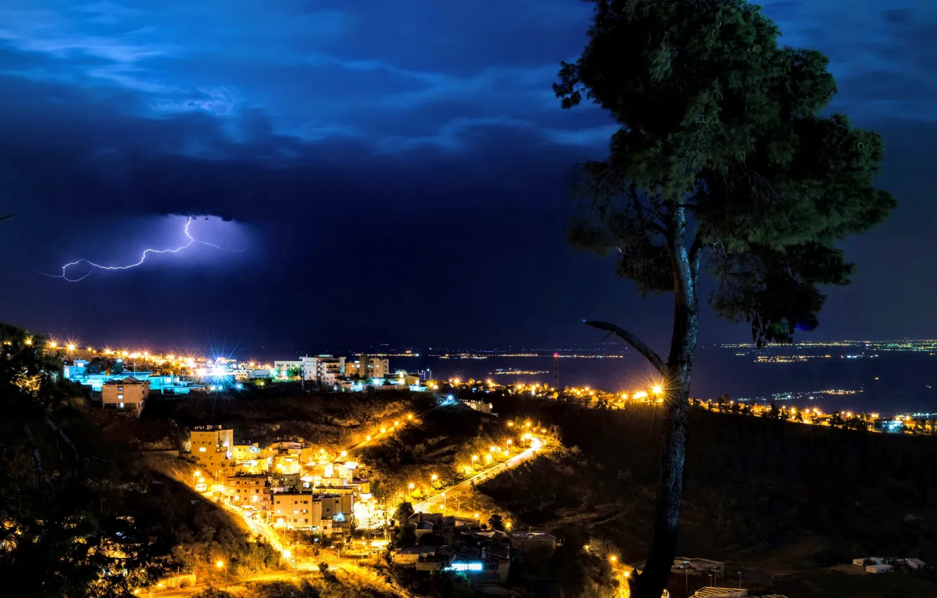Фото обои sky, landscape, night