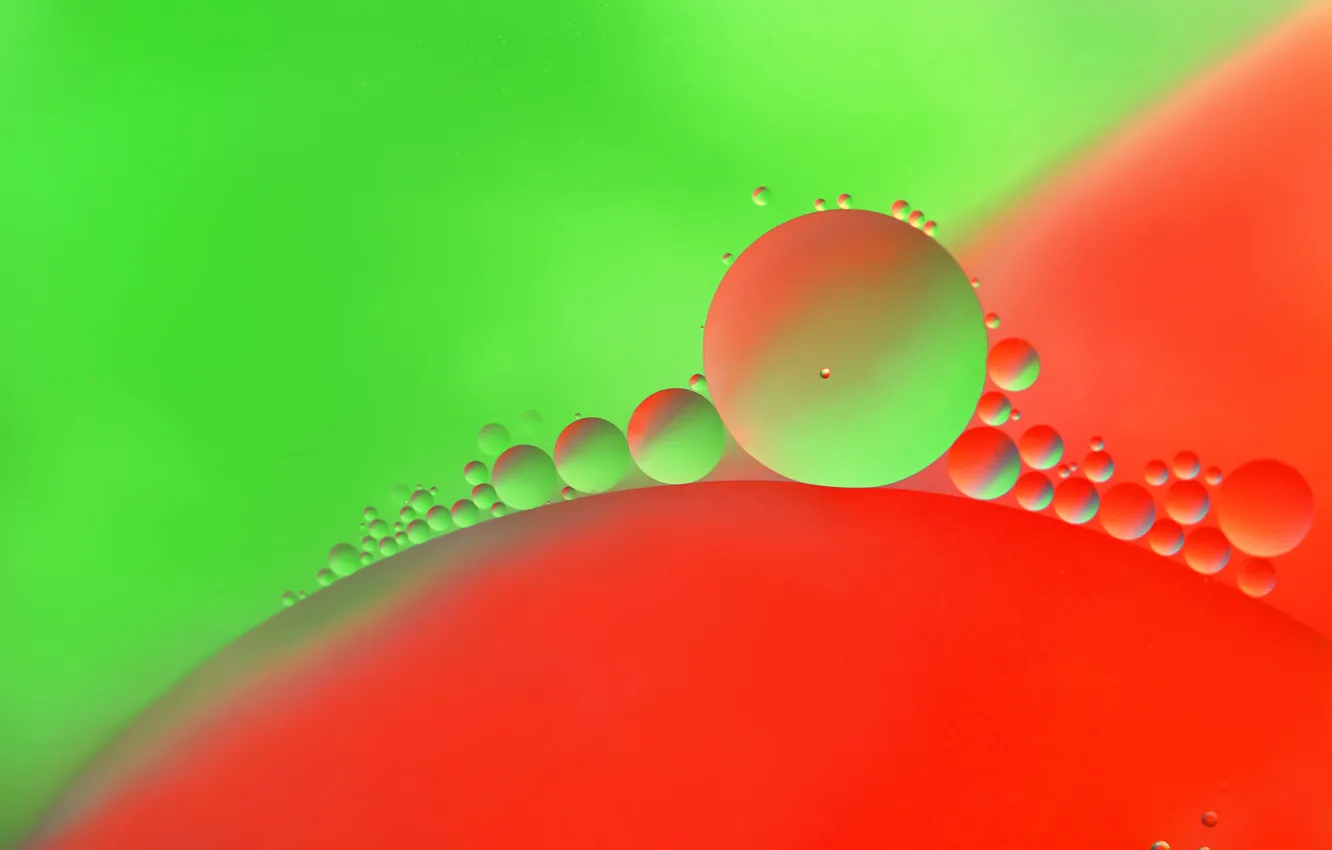 Фото обои вода, пузырьки, краски, масло
