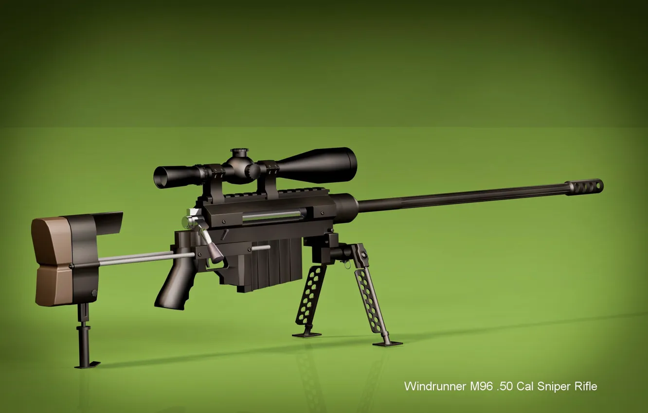 Фото обои green, gun, weapon, sniper, rifle, .50, M96 Windrunner M96, Windrunner M96 Sniper Rifle