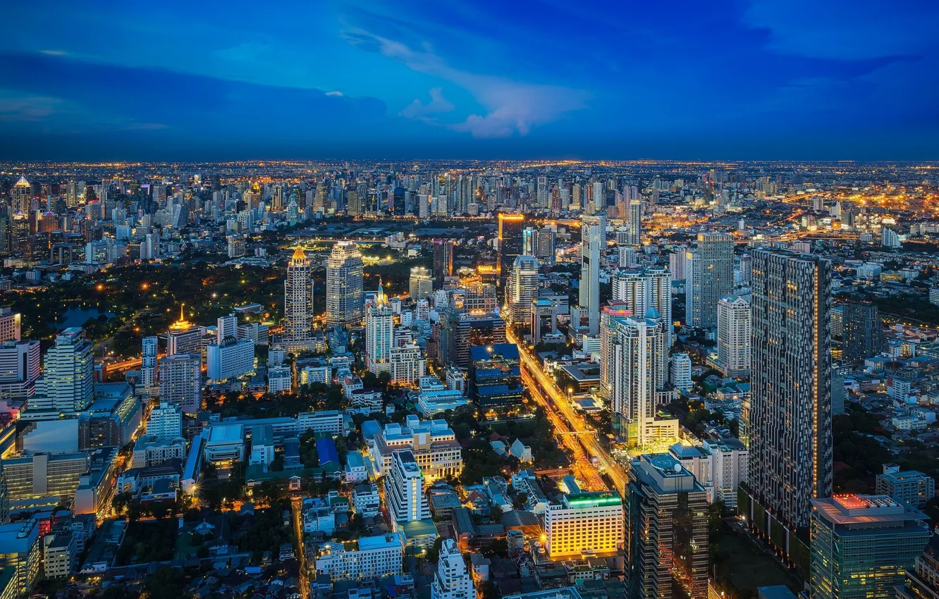 Фото обои небо, город, здания, панорама, Таиланд, Тайланд, Бангкок