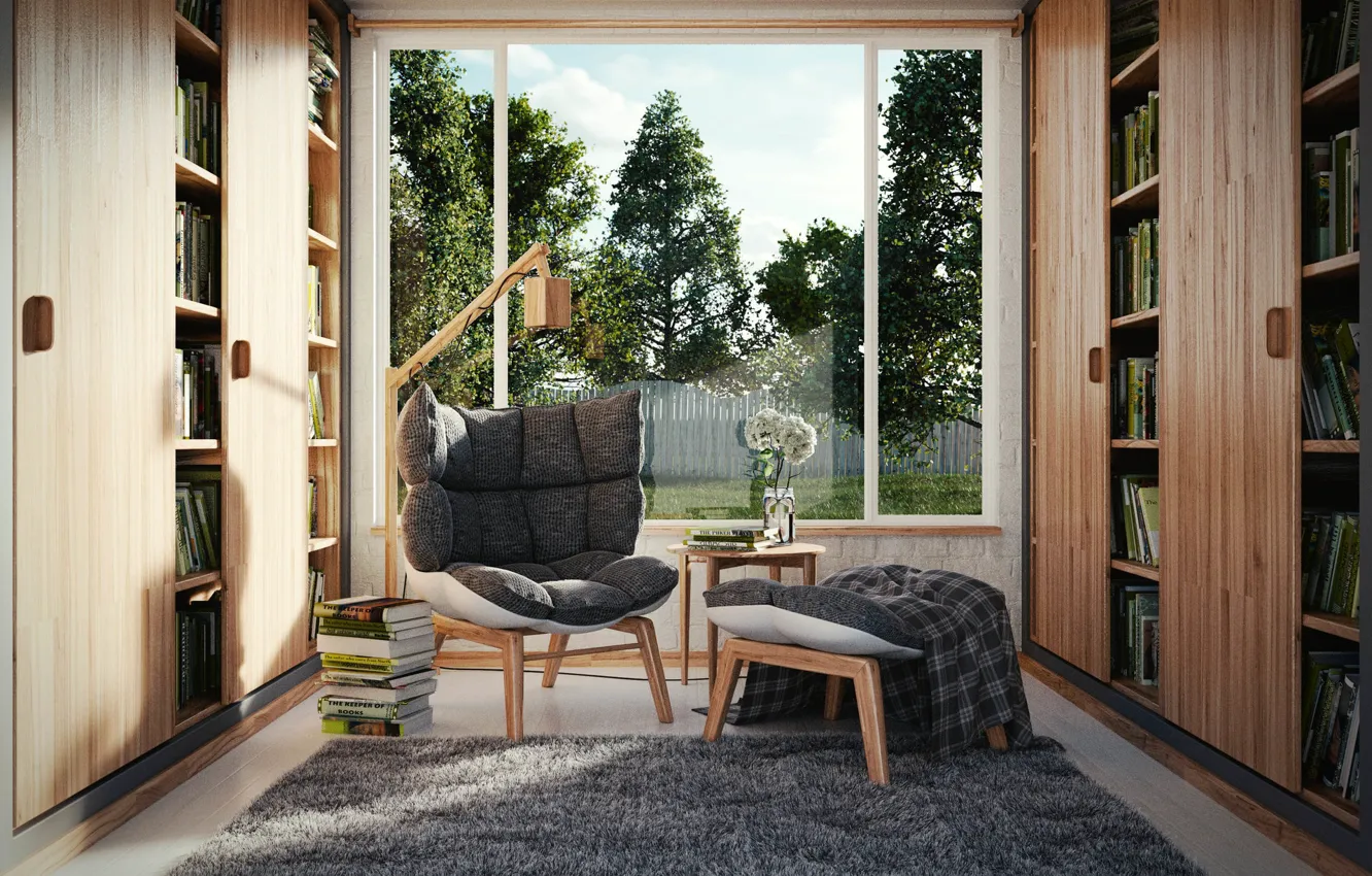 Фото обои интерьер, букет, шкаф, помещение, Lounge Room