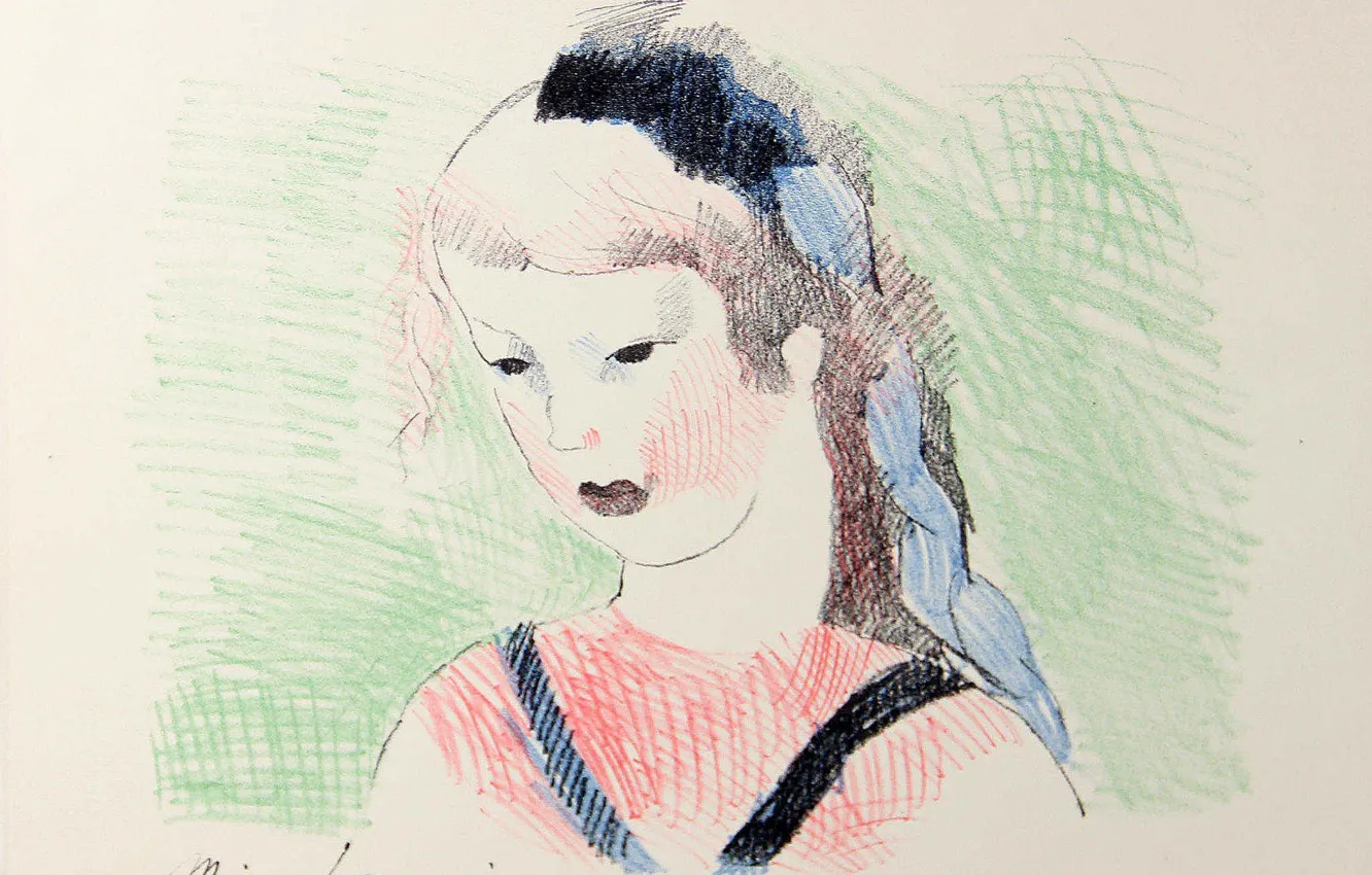 Фото обои Алиса в стране чудес, 1930, Marie Laurencin, (иллюстрация), цветная литография