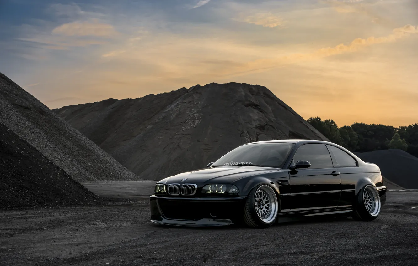 Фото обои Black, E46, Quarry, M3