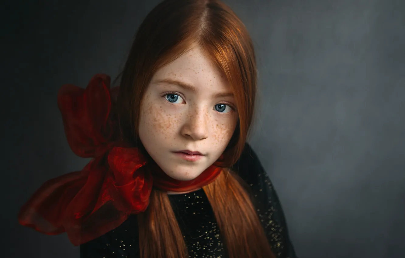 Фото обои портрет, девочка, веснушки, Freya
