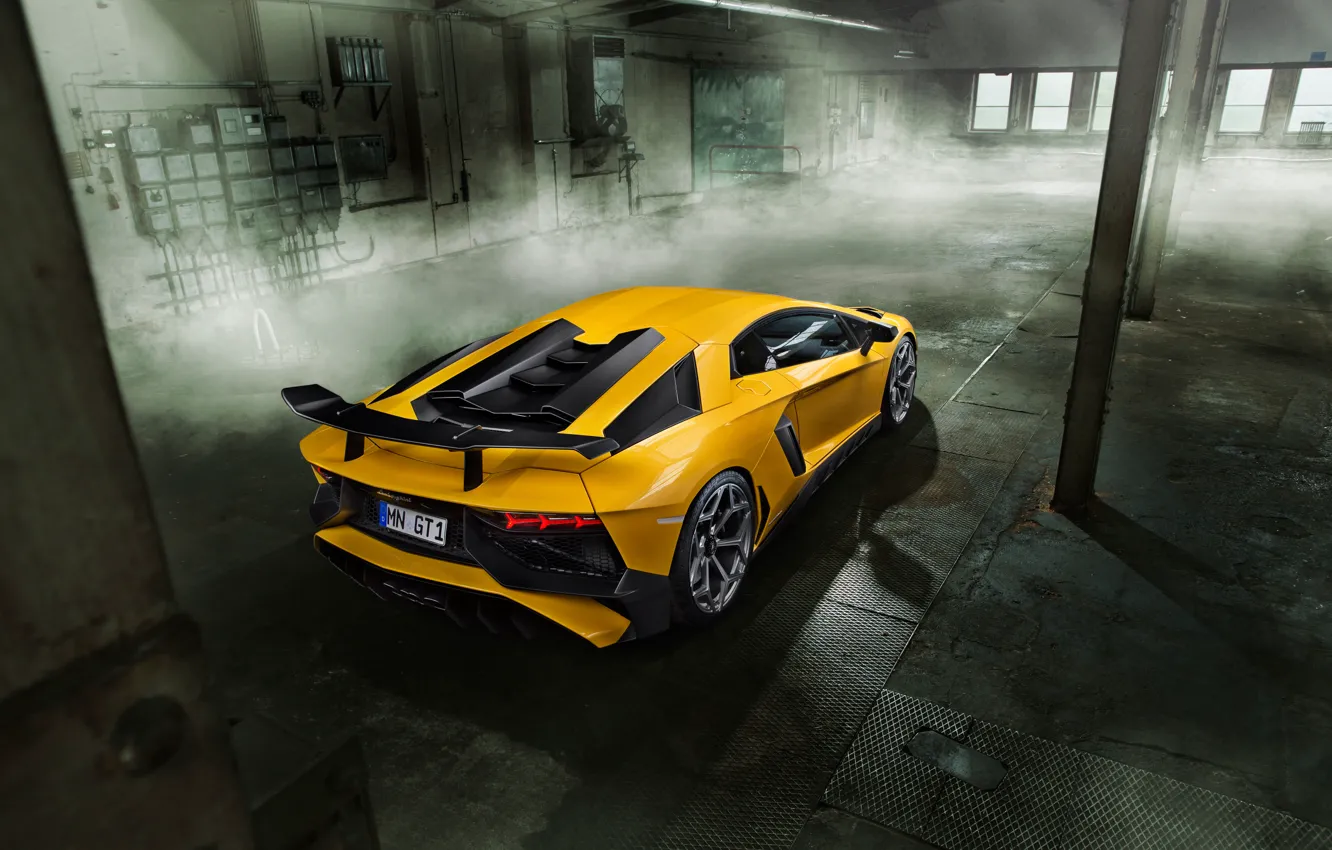 Фото обои car, Lamborghini, wallpaper, supercar, auto, yellow, Aventador, Novitec