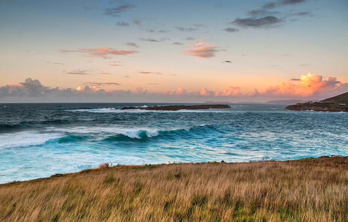 Фото обои море, волны, небо, облака
