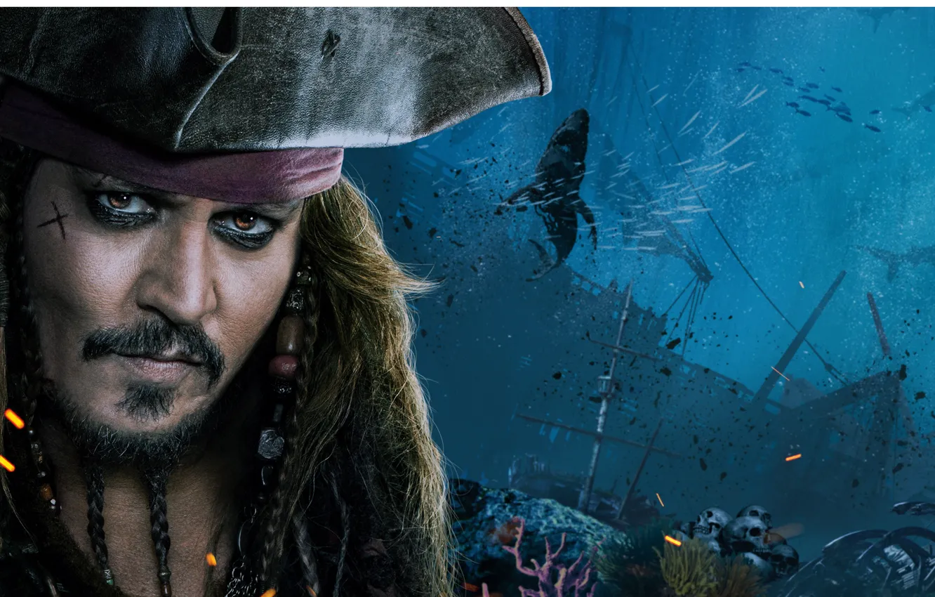 Фото обои cinema, skull, sea, hat, movie, captain, film, kaizoku