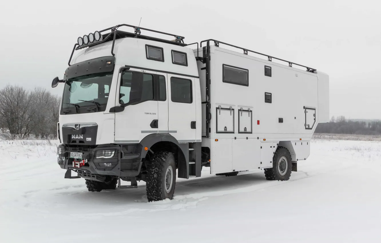 Фото обои MAN, motorhome, 4X4, TGM 18.320