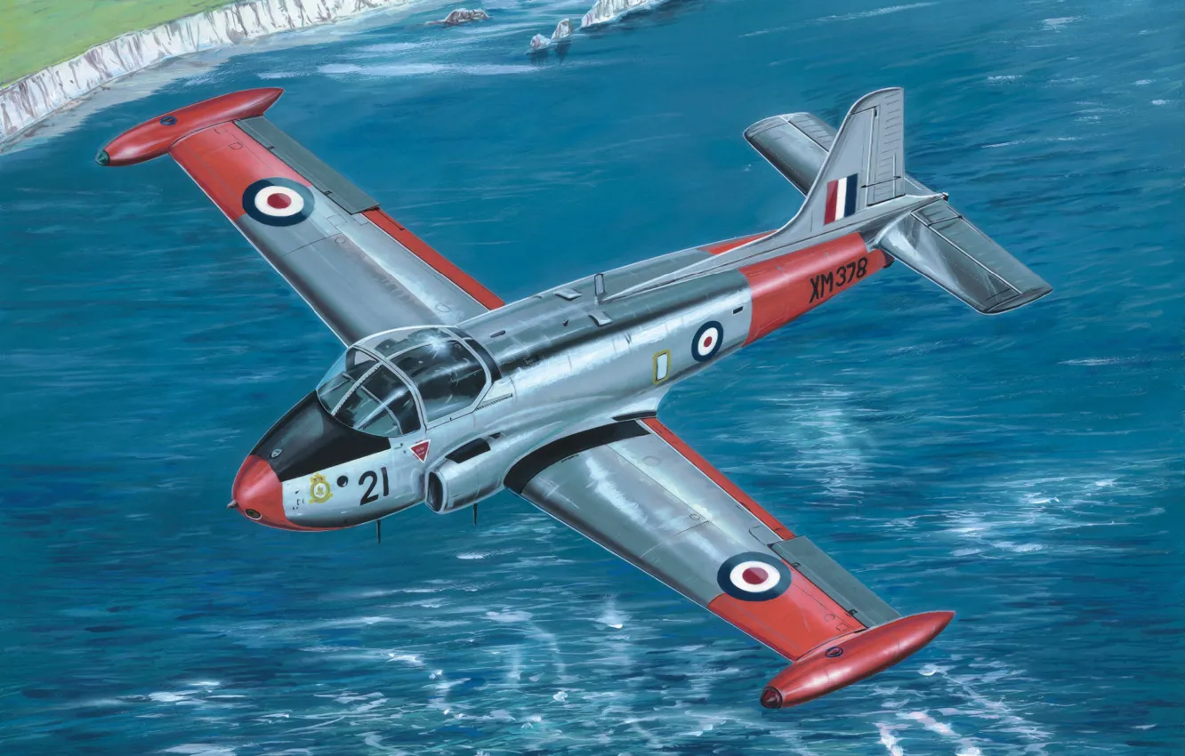 Фото обои art, painting, jet, BAC Jet Provost