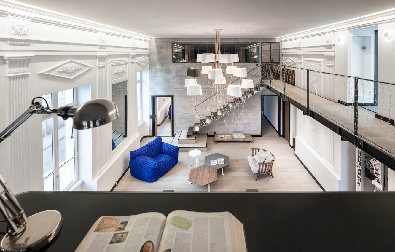 Фото обои пространство, вилла, интерьер, гостиная