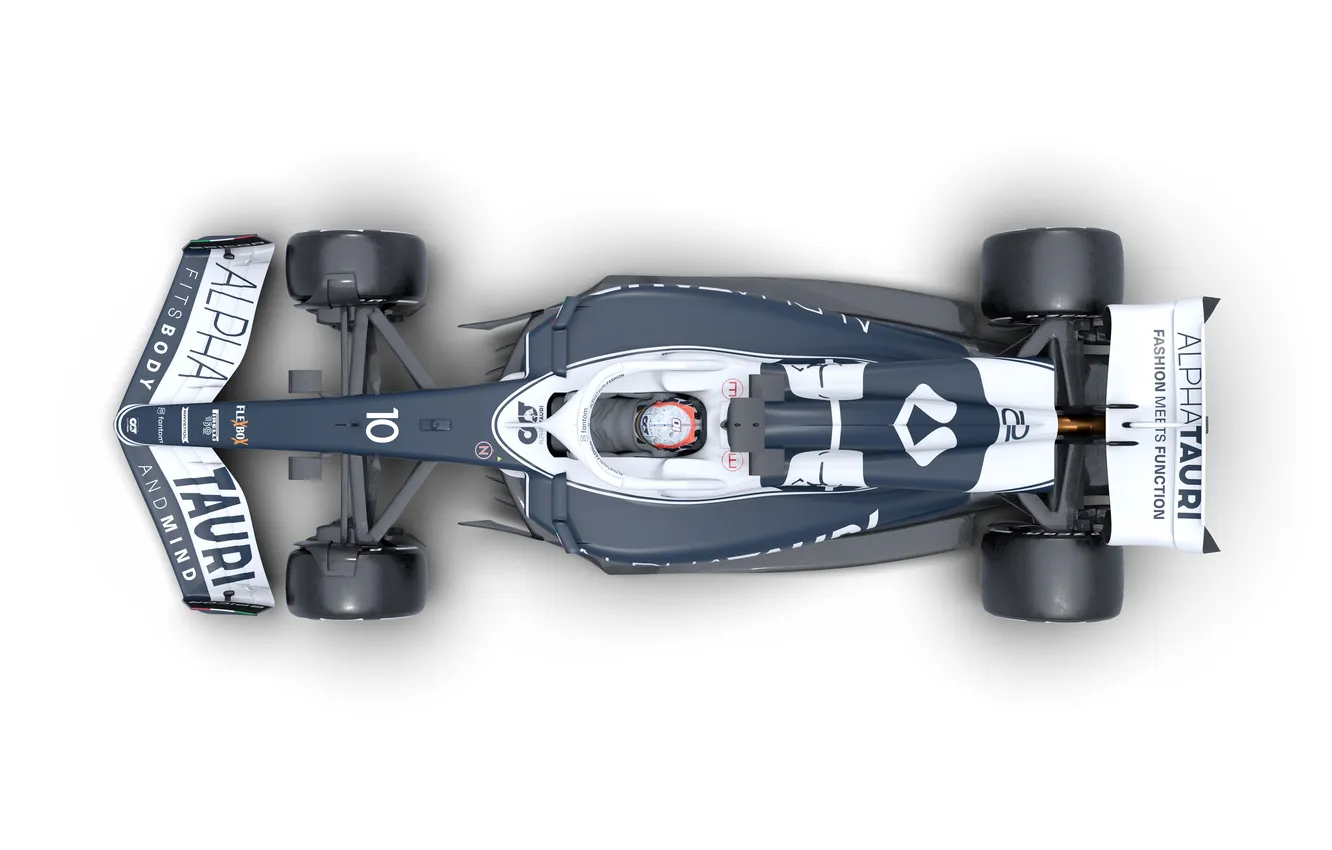 Фото обои Formula 1, вид сверху, Формула-1, гоночный автомобиль, racing car, 2022, Formula 1 car, Scuderia AlphaTauri