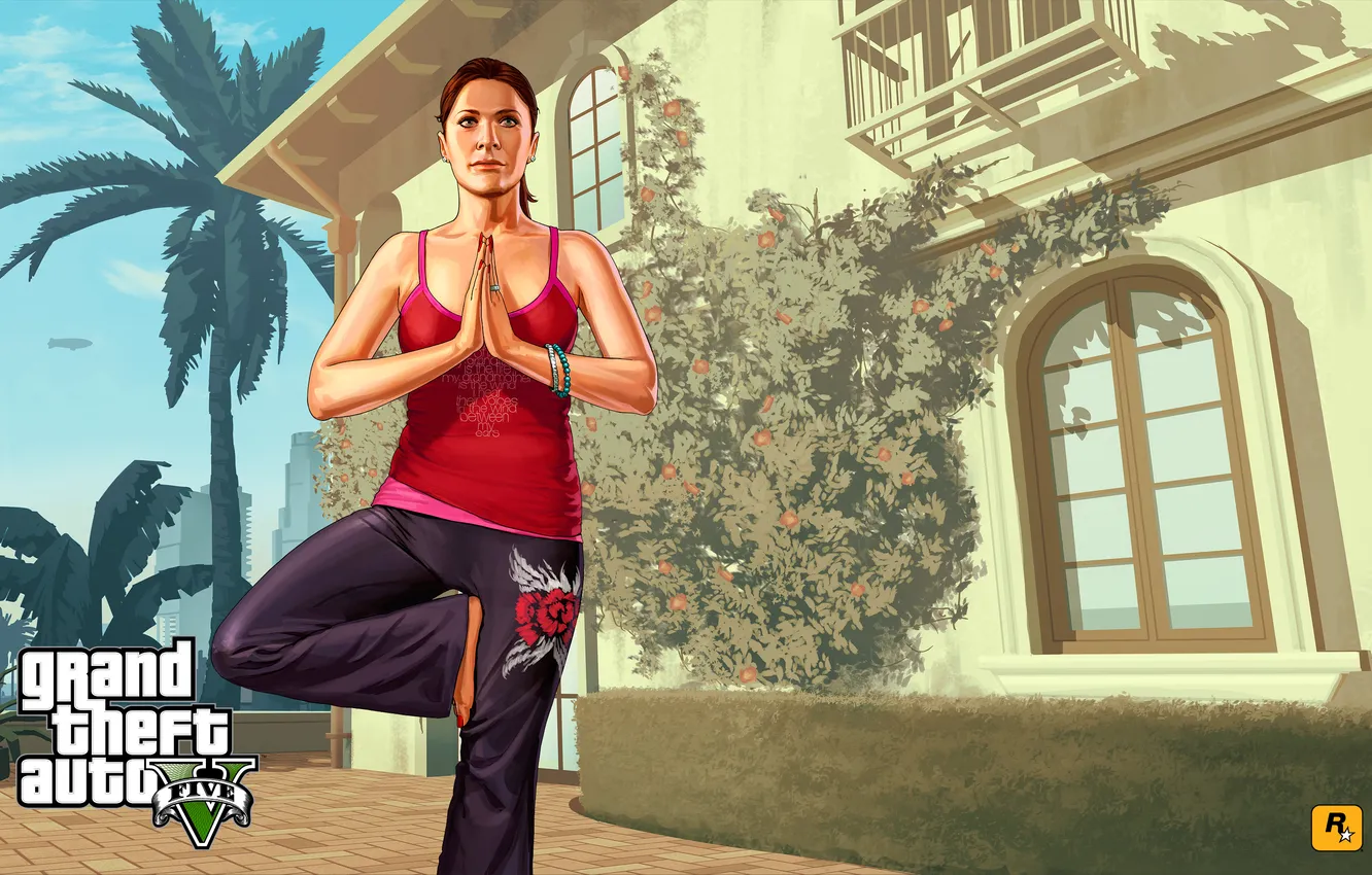 Фото обои йога, Grand Theft Auto V, gta5, аманда