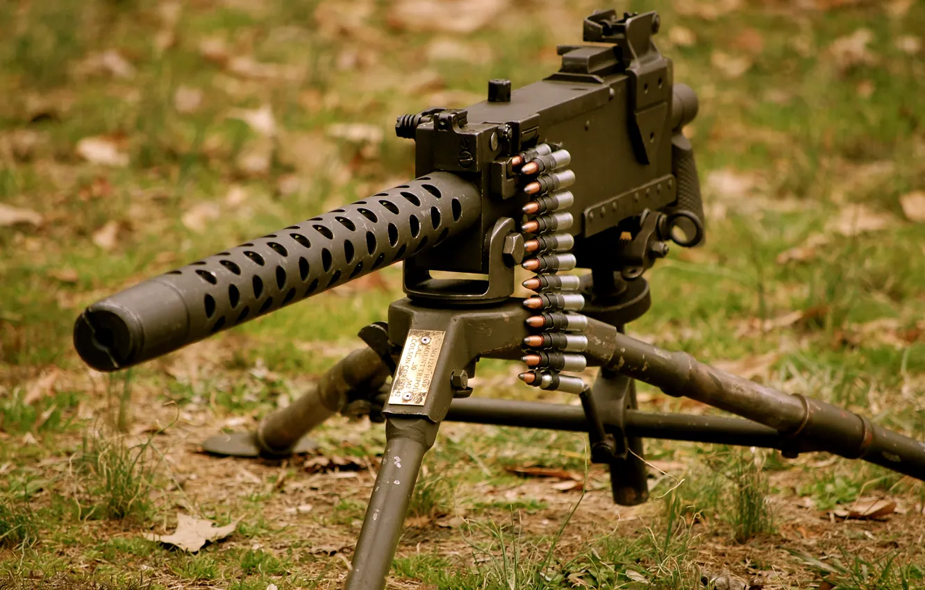 Фото обои трава, оружие, пулемёт, Браунинг, machine gun, «Браунинг», M1919