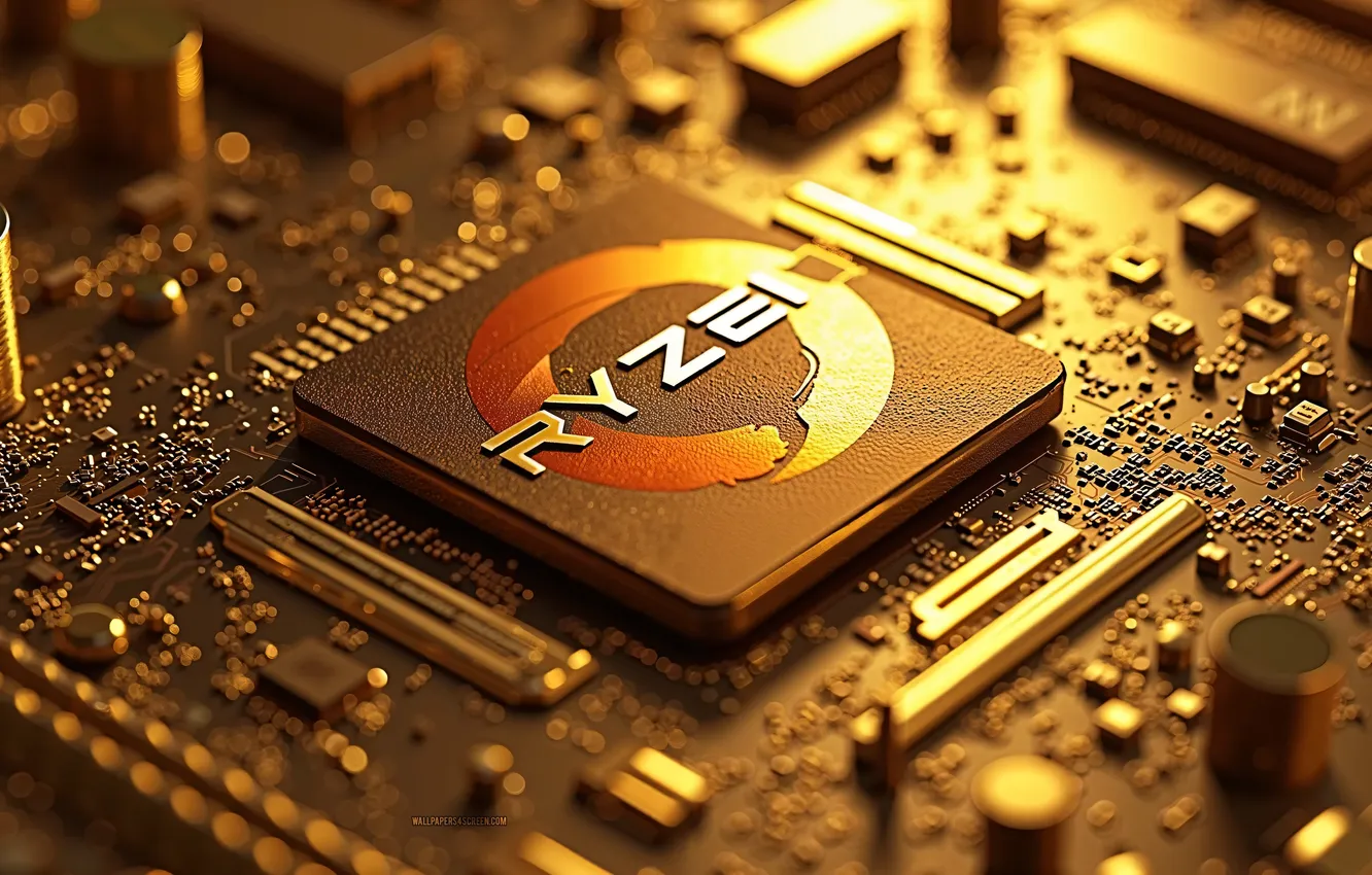 Фото обои hi-tech, processor, chip, Ryzen, Ryzen Logo