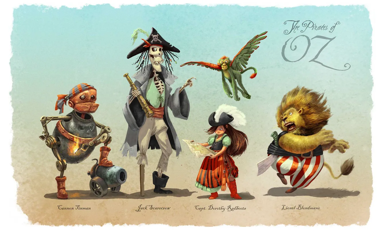 Фото обои труба, существа, тени, пушка, The Pirates of Oz