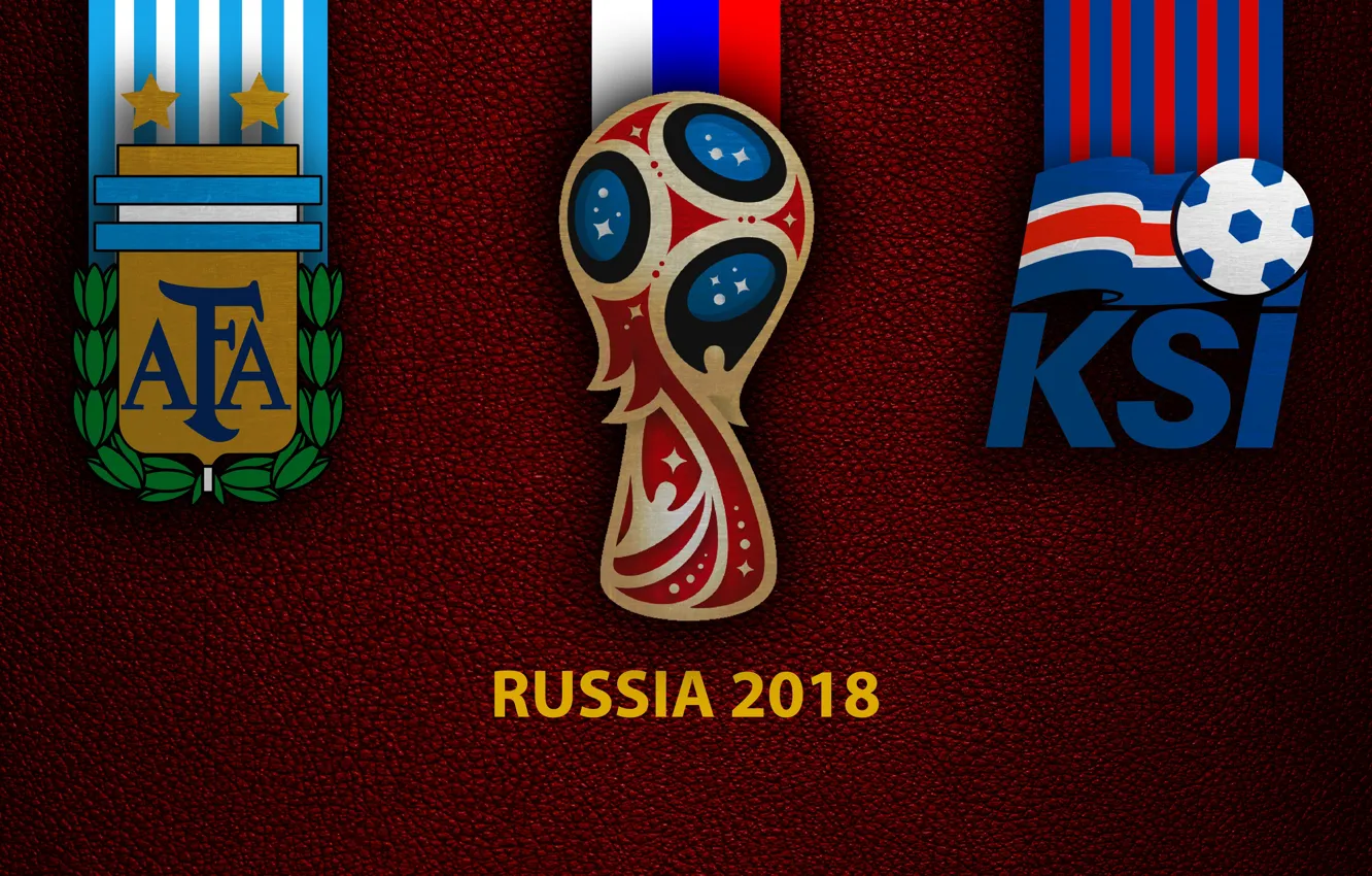 Фото обои wallpaper, sport, logo, football, FIFA World Cup, Russia 2018, Argentina vs. Iceland