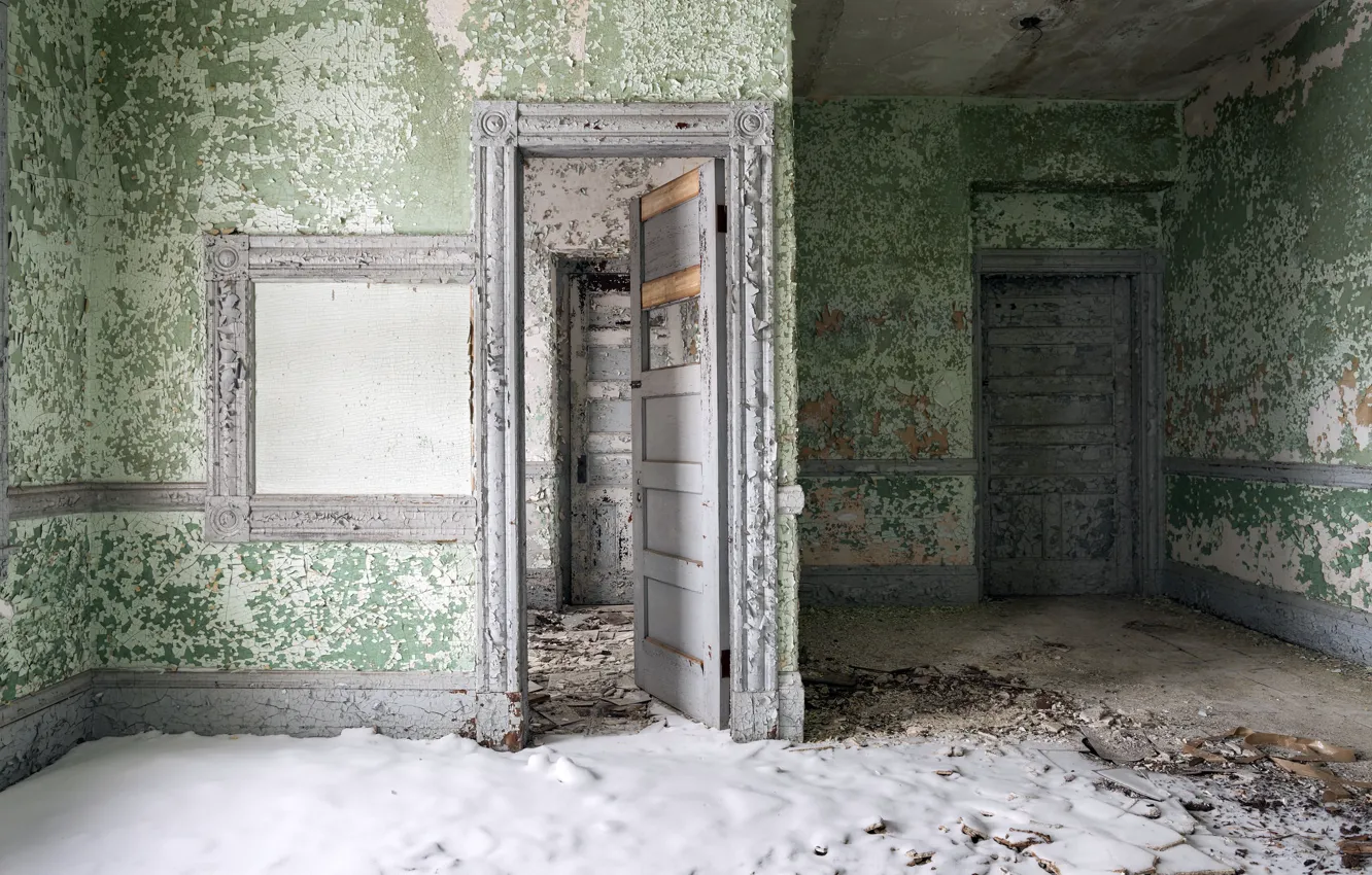 Фото обои комната, стены, двери