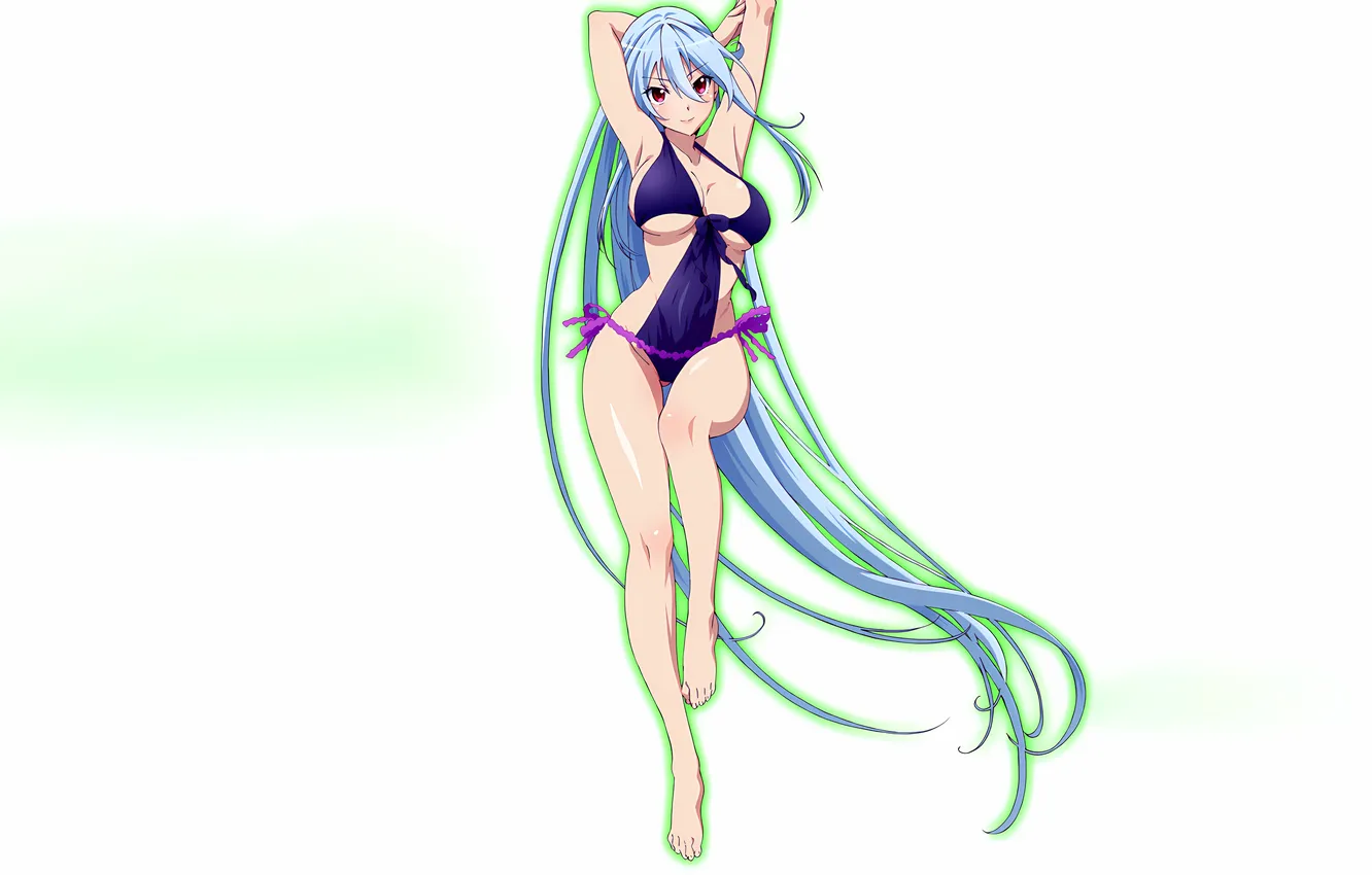 Фото обои girl, sexy, cleavage, long hair, legs, boobs, anime, beautiful