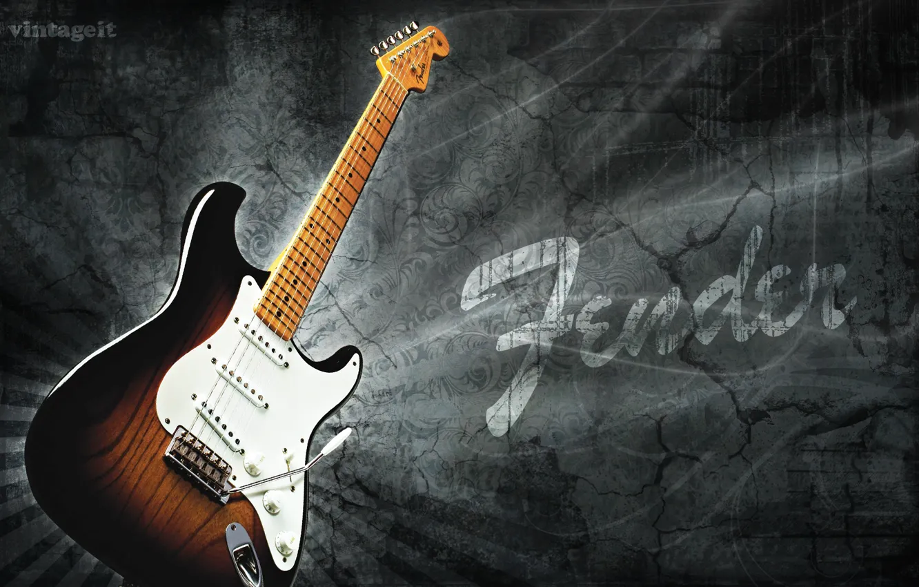 Фото обои 1954, FENDER STRATOCASTER, модель электрогитары