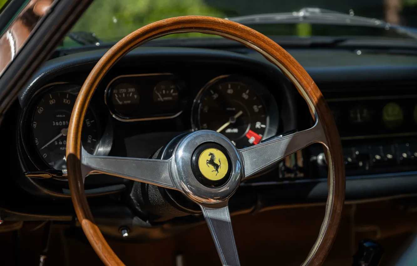 Фото обои Ferrari, steering wheel, Ferrari 275 GTB, torpedo, 275 GTB