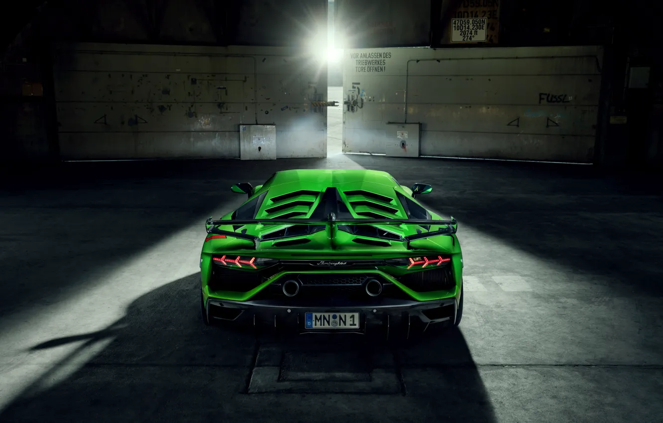 Фото обои Lamborghini, суперкар, вид сзади, Aventador, Novitec, SVJ, 2019, Aventador SVJ